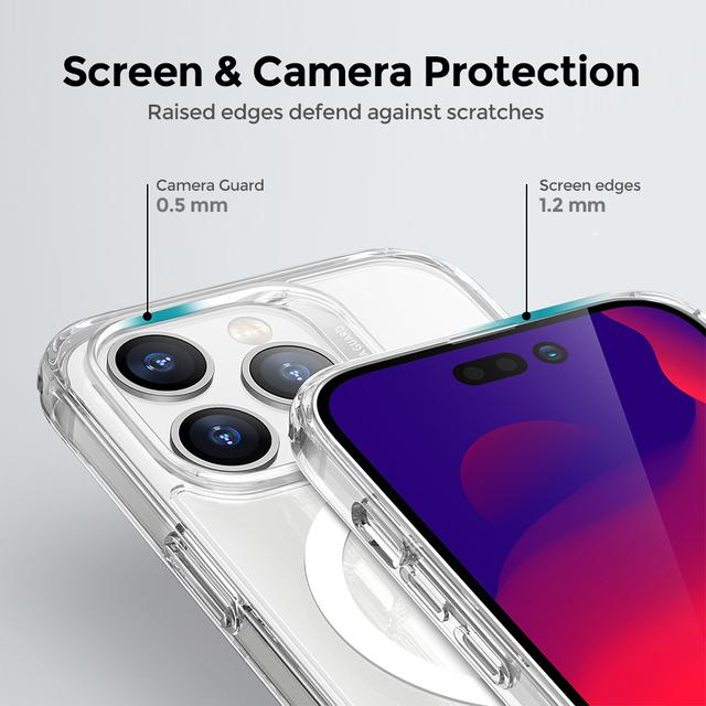 O Ozone Magnetic Case Compatible with iPhone 14 Plus, Compatible with MagSafe Wireless Charging, Clear Acrylic + TPU Slim ThinYellowing-Resistant Shock Absorption Hard Back Protective Mobile Phone Cover - SW1hZ2U6MTQzMjkyMA==