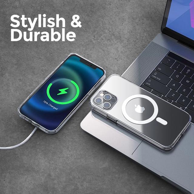 O Ozone Magnetic Case Compatible with iPhone 14 Pro, Compatible with MagSafe Wireless Charging, Clear Acrylic + TPU Slim ThinYellowing-Resistant Shock Absorption Hard Back Protective Mobile Phone Cover - SW1hZ2U6MTQzMjkyNA==
