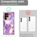 O Ozone Marble Bundle for Samsung Galaxy S23 5G Ultra Case + Galaxy Buds Case, Full-Body Smooth Gloss Finish Marble Shockproof Bumper Stylish Cover for Women Girls (Purple) - SW1hZ2U6MTQzNTI3NA==