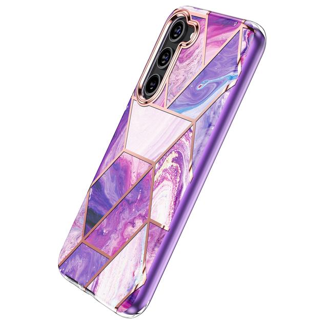 O Ozone Marble Bundle for Samsung Galaxy S23 Plus Case + Galaxy Buds Case, Full-Body Smooth Gloss Finish Marble Shockproof Bumper Stylish Cover for Women Girls (Purple) - SW1hZ2U6MTQzNTAxNg==