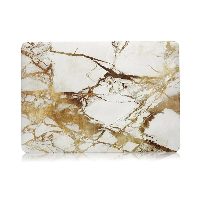 كفر لابتوب ماك بوك اير 13.6 انش مزخرف ذهبي وأبيض  O Ozone Marble Pattern Case Compatible With MacBook Air 13.6 inch - SW1hZ2U6MTQzNDU3Nw==