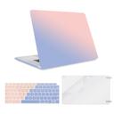 كفر لابتوب ماك مع شاشة حماية وستيكر كيبورد لماك بوك اير 13 انش أزرق وزهري O Ozone Matte Case Compatible With MacBook Air 13 inch - SW1hZ2U6MTQzNDUxMg==