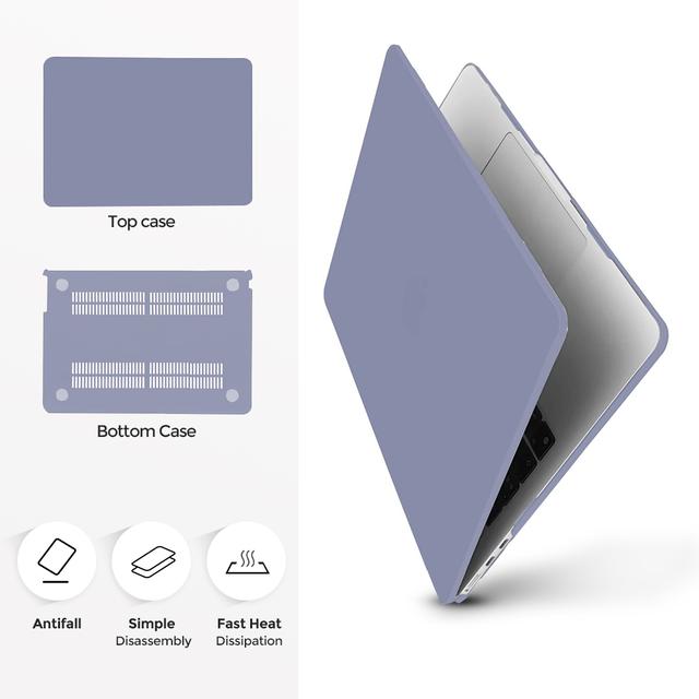 كفر لابتوب ماك مع شاشة حماية وستيكر كيبورد لماك بوك اير 13 انش زهري O Ozone Matte Case Compatible With MacBook Air 13 inch - SW1hZ2U6MTQzNDQ5MA==