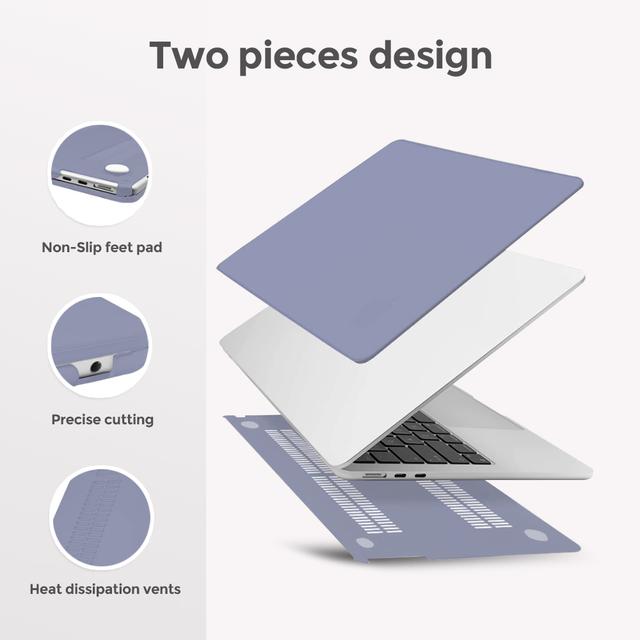 O Ozone Matte Case Compatible With MacBook Air 13.6 inch 2022 Release A2681 M2 Chip with Liquid Retina Display Touch ID, Plastic Hard Shell Case&Keyboard Cover&Screen Protector - Lavender Grey - SW1hZ2U6MTQzNDQ5Mg==