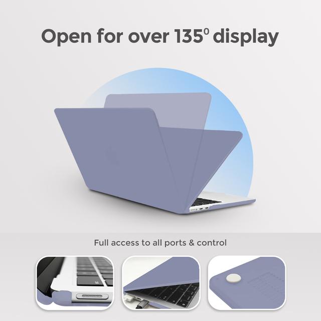 O Ozone Matte Case Compatible With MacBook Air 13 inch 2022 -2018 Release A2337 M1 A2179 A1932 Retina Display with Touch ID Plastic Hard Shell&Keyboard Cover&Screen Protector - Rock Grey - SW1hZ2U6MTQzNDQ5NA==