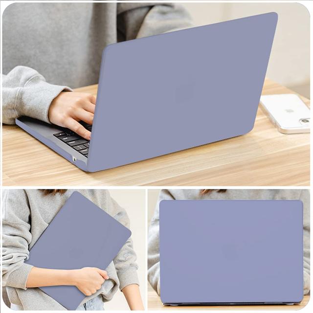 كفر لابتوب ماك مع شاشة حماية وستيكر كيبورد لماك بوك اير 13.6 انش رمادي مزرق O Ozone Matte Case Compatible With MacBook Air 13.6 inch - SW1hZ2U6MTQzNDQ5OA==