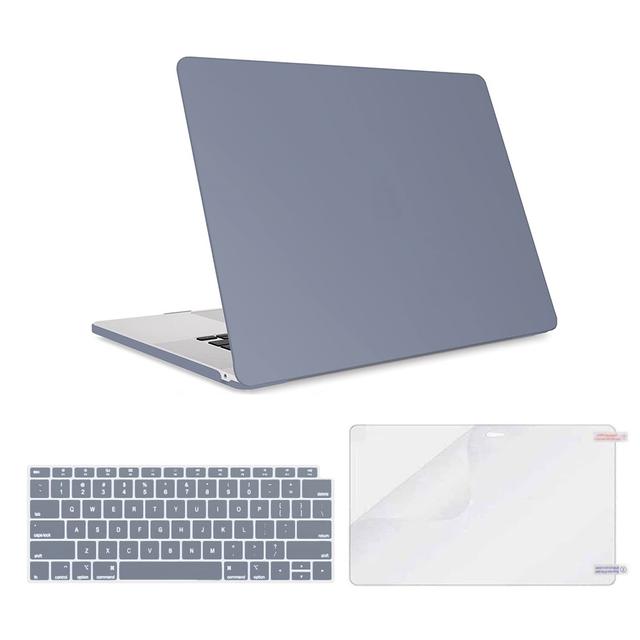 كفر لابتوب ماك مع شاشة حماية وستيكر كيبورد لماك بوك اير 13 انش رمادي فاتح O Ozone Matte Case Compatible With MacBook Air 13 inch - SW1hZ2U6MTQzNDUwMw==
