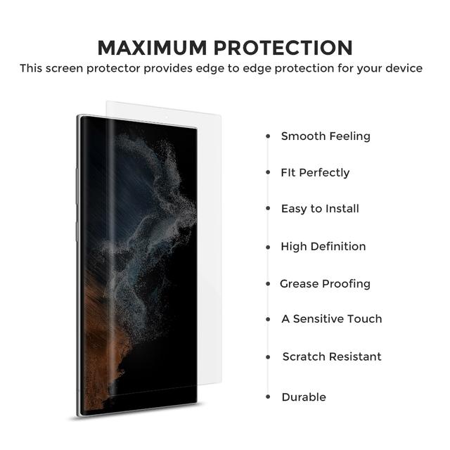 O Ozone [Pack Of 2 Front Only] Screen Protector for OnePlus 9 Pro/OnePlus 10 Pro Flexible TPU Film Full Coverage Screen Guard Crystal HD, Case Friendly, Anti-Scratch- Clear - SW1hZ2U6MTQzMTg1Mw==