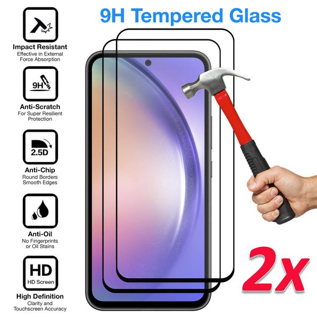 O Ozone [Pack Of 2] for Samsung Galaxy A54 5G Screen Protector 9H Hardness, Full Coverage Screen Guard, HD Ultra-thin Tempered Glass Screen Protector for Samsung Galaxy A54 [ Case Friendly ] - Black - SW1hZ2U6MTQzNTg1NQ==