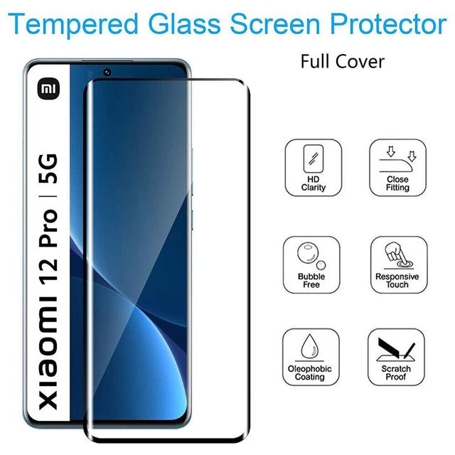 شاشة حماية زجاجية بحواف سوداء عدد 2 لموبايل Xiaomi Mi 12 Pro او اوزون O Ozone Screen Protector - SW1hZ2U6MTQzOTE5NA==
