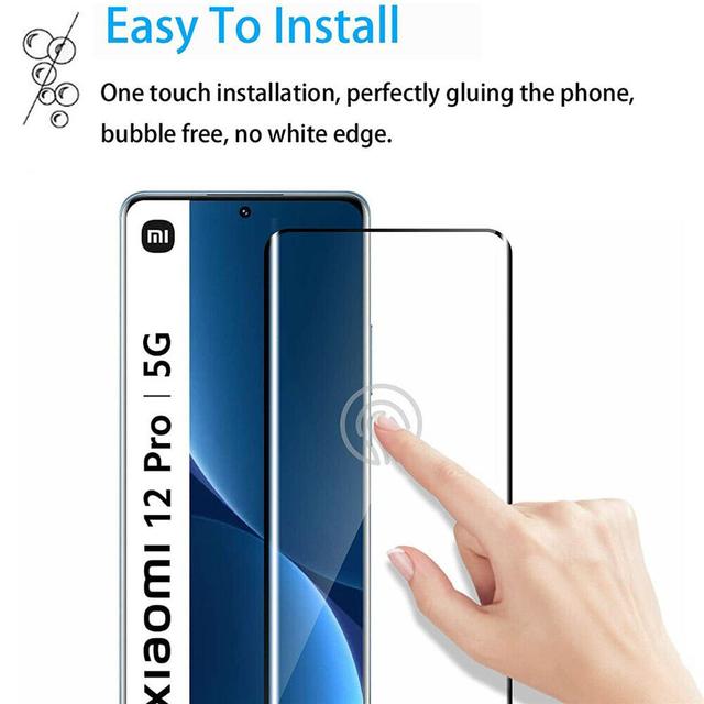 شاشة حماية زجاجية بحواف سوداء عدد 2 لموبايل Xiaomi Mi 12 Pro او اوزون O Ozone Screen Protector - SW1hZ2U6MTQzOTIwMg==