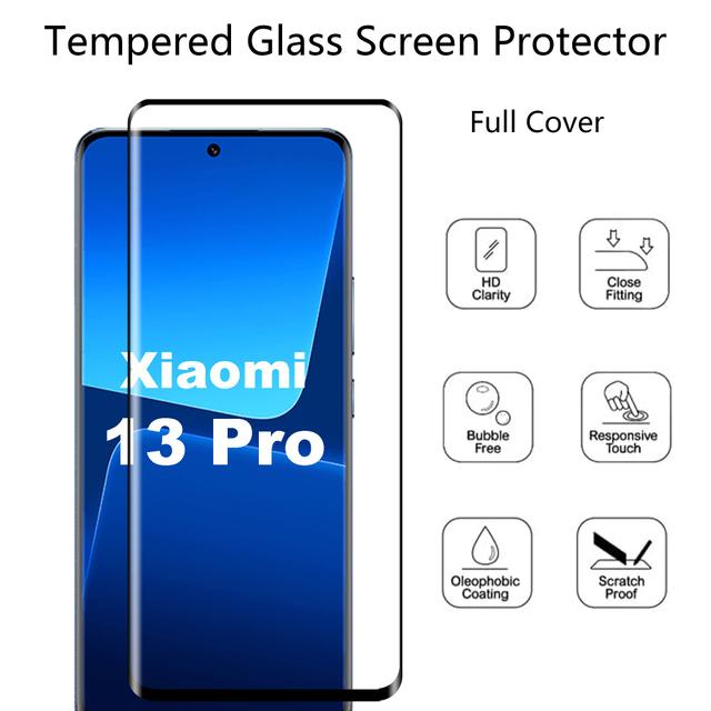 O Ozone [Pack Of 2] for Xiaomi 13 Pro Screen Protector 9H Anti-Scratch Shatterproof HD Curved Edge to Edge Full Coverage Ultra-thin Tempered Glass Screen Protector for Xiaomi Mi 13 Pro - Black - SW1hZ2U6MTQzOTI0MA==