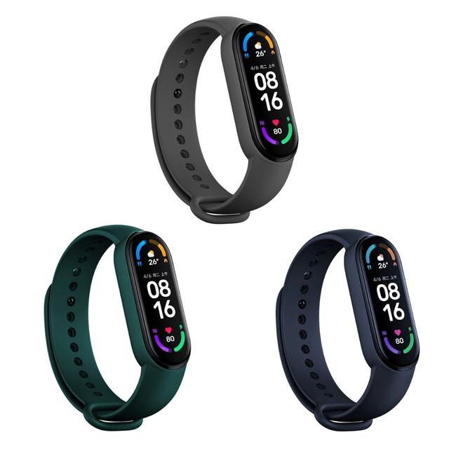 O Ozone [Pack Of 3] Silicone Strap Compatible with Xiaomi Mi Band 6 / Xiaomi Mi Band 5, Soft Silicone Sport Replacement Wristband Accessories for Women Men (Blue/Grey/Green) - SW1hZ2U6MTQzODkyNA==