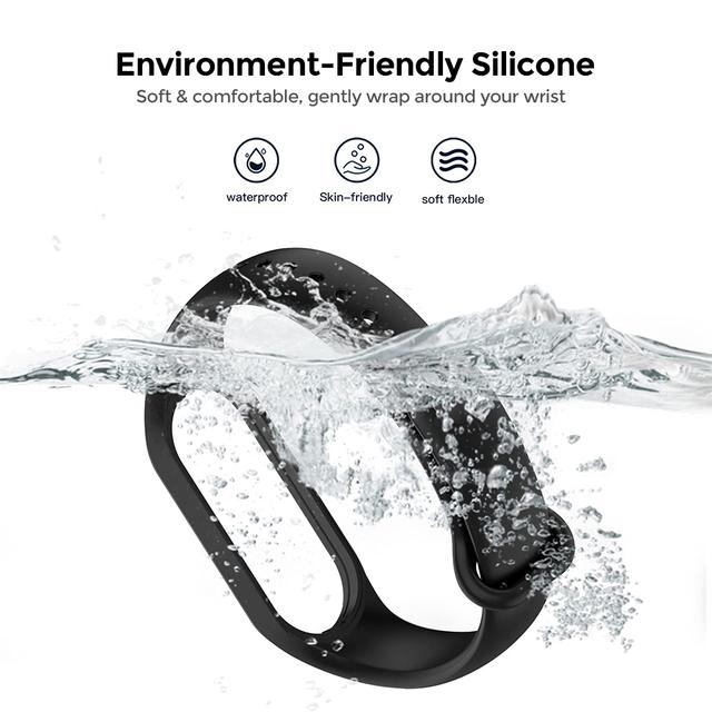 سوار شاومي باند 5 و6 و7 سيليكون عدد 5 لون رمادي وكحلي وزيتي وأبيض وأسود O Ozone Silicone Strap - SW1hZ2U6MTQzODkxMw==