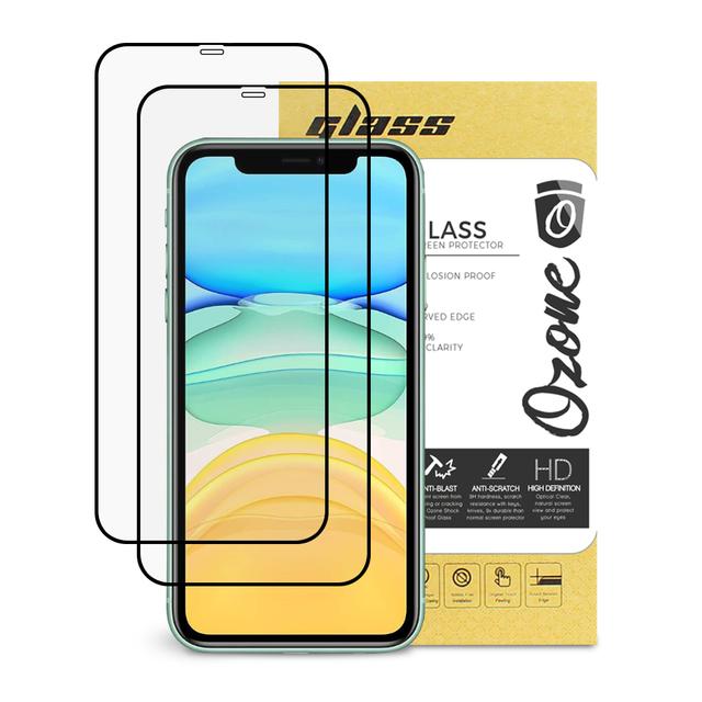 O Ozone [Pack of 2] Tempered Glass Screen Protector For Apple iPhone 11 (6.1" Inch) Shock Proof HD Glass Protector - Black - SW1hZ2U6MTQzMjg3NQ==