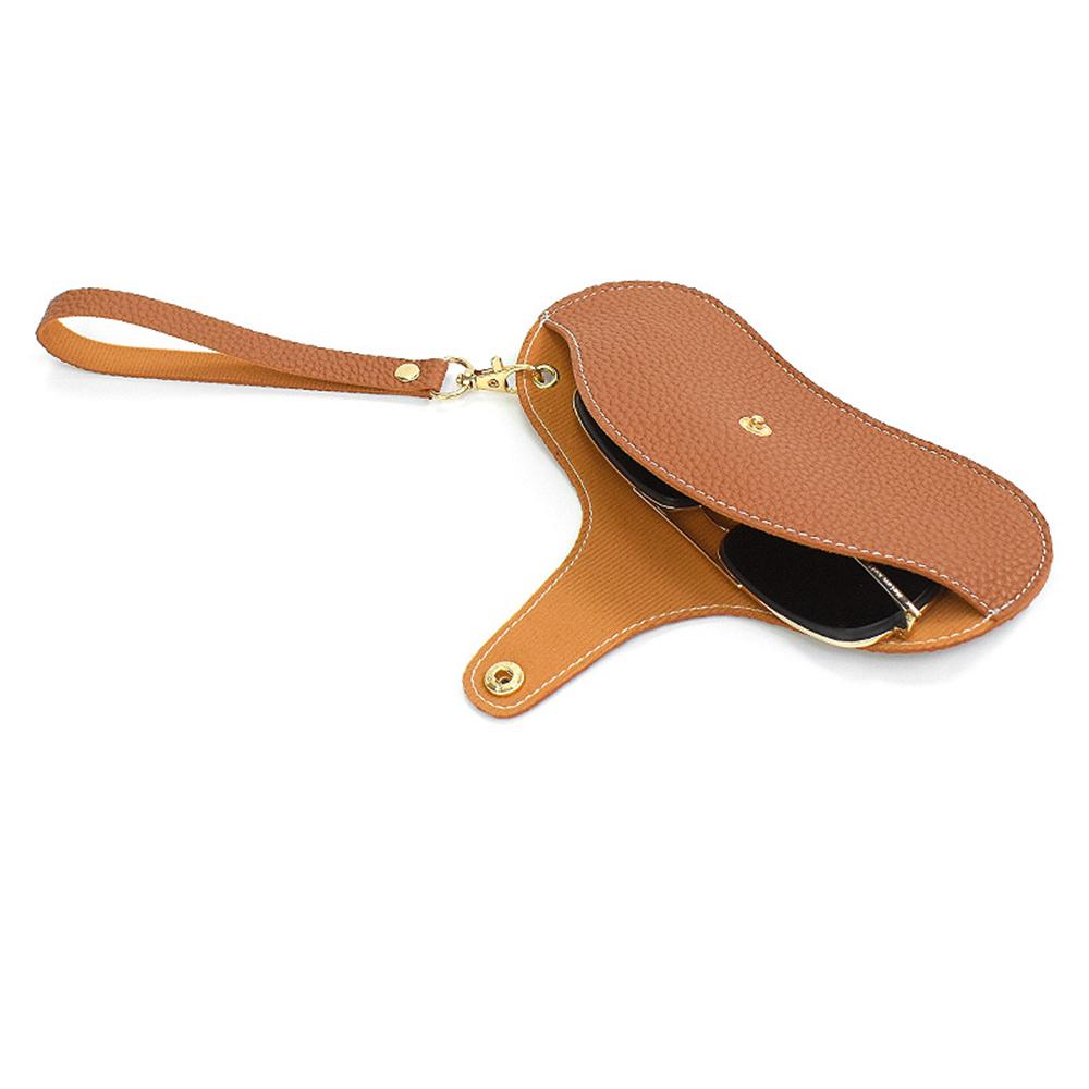 Soft Leather Sunglasses Bag, Portable Soft Genuine Leather Glasses Case