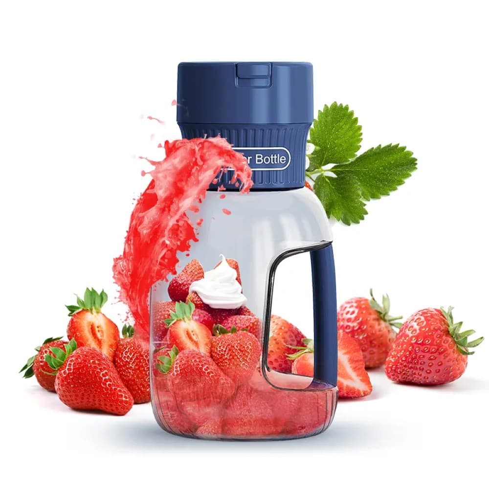 خلاط بروتين كهربائي محمول 70 واط 1 لتر أزرق Blue 1L 70 W Portable Electric Juicer Bottle