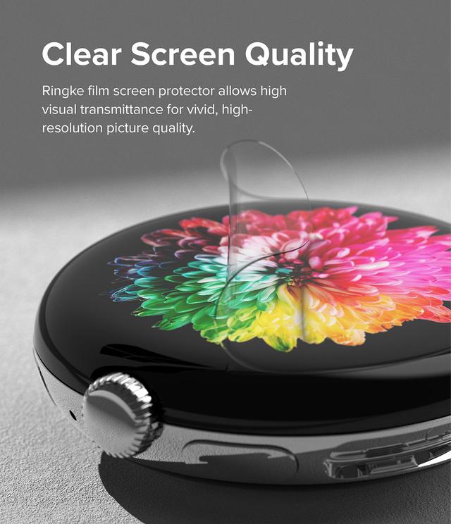 لصاقة حماية شاشة ساعة جوجل بيكسل واتش 3 قطع بولي كربونات رينجكي Ringke Dual Easy Film Compatible with Google Pixel Watch Screen Protector - SW1hZ2U6MTQzNzg5MA==