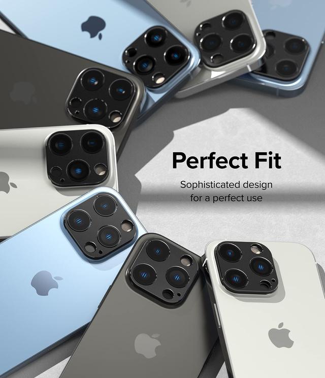 Ringke Camera Styling Compatible with iPhone 14 Pro / 14 Pro Max Camera Lens Protector, Aluminium Frame Tough Protective Cover Sticker - Black - SW1hZ2U6MTQzMzczNg==