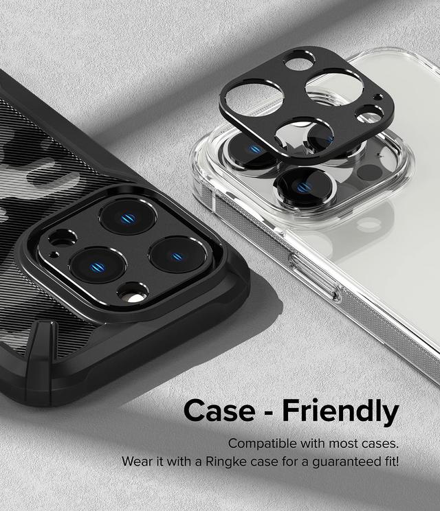 Ringke Camera Styling Compatible with iPhone 14 Pro / 14 Pro Max Camera Lens Protector, Aluminium Frame Tough Protective Cover Sticker - Black - SW1hZ2U6MTQzMzc0Mg==