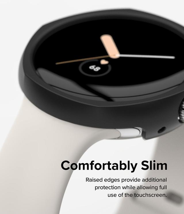 كفر حماية ساعة جوجل بكسل واتش الترا شفاف كروم داكن بولي كربونات رينجكي Ringke Slim Edge Series Cover Compatible with Google Pixel Watch Case Ultra - SW1hZ2U6MTQzNzg3MQ==