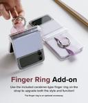 Ringke Slim Ring Hinge Series Cover Compatible with Galaxy Z Flip 4 Case Ultra-thin Transparent Impact-Resistant and Durable Protective Case with Phone Grip Ring and Built in Strap - Purple - SW1hZ2U6MTQzNjIzOQ==