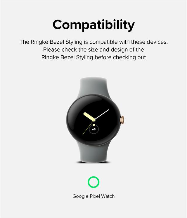 كفر حماية ساعة جوجل بيكسل واتش فضي اطار المنيوم 41 ملم رينجكي Ringke Stainless Steel Bezel Styling Compatible with Google Pixel Watch - SW1hZ2U6MTQzNzgxMg==