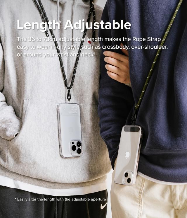 تعليقة جوال أسود / أبيض مع 2 حلقة لاصقة رينجكي  Ringke Strap Holder Link for Universal Smartphones Tether Lanyard Phone Straps with Two Adhesive Holder Link - SW1hZ2U6MTQzNjg5Mw==