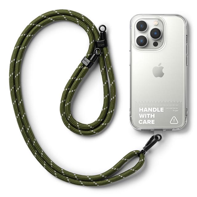 Ringke Strap Holder Link for Universal Smartphones Tether Lanyard Phone Straps with Two Adhesive Holder Link - Khaki/White - SW1hZ2U6MTQzNjkwMg==