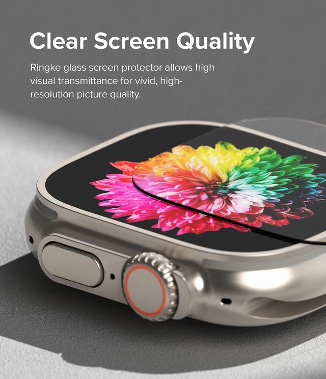 لصاقة حماية شاشة ساعة ابل واتش 4 قطع 49 ملم زجاج رينجكي Ringke Tempered Glass  Compatible with Apple Watch Ultra - SW1hZ2U6MTQzNzU1Ng==