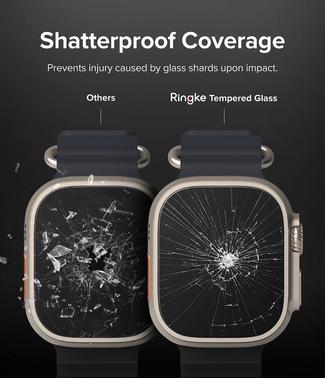 لصاقة حماية شاشة ساعة ابل واتش 4 قطع 49 ملم زجاج رينجكي Ringke Tempered Glass  Compatible with Apple Watch Ultra - SW1hZ2U6MTQzNzU2Mg==