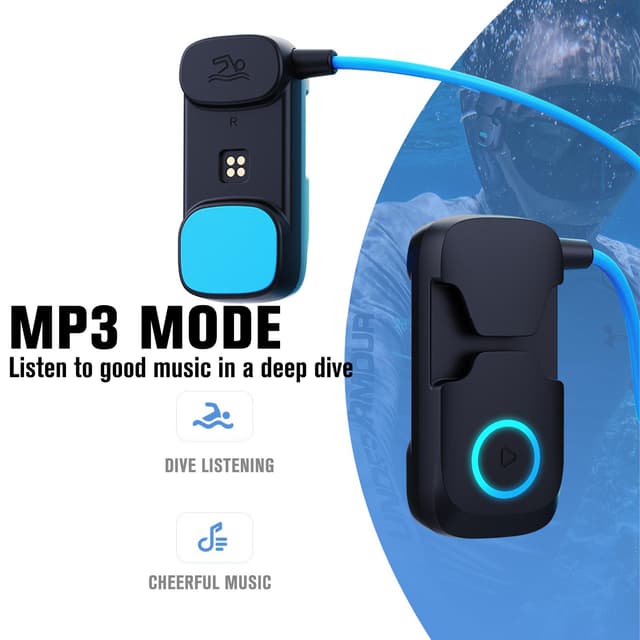 سماعة غواصين بلوتوث لاسلكية 300 مللي أمبير Swim And Dive Bone Conduction Headphones