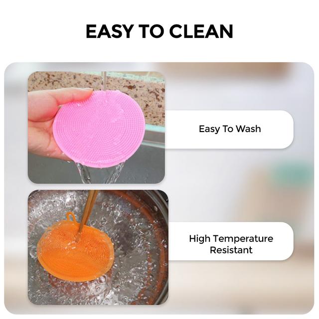 ليفة جلي الأطباق عدد 3 او اوزون O Ozone Silicone Dishwash Sponge Made of Food Grade Material for Dishes - SW1hZ2U6MTQzNDQ3OQ==