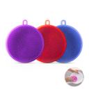 Silicone Dishwash Sponge Made of Food Grade Material for Dishes [Pack of 3] Sponge is Dishwasher Safe, Heat Resistant and BPA Free - Red/Purple/Blue - SW1hZ2U6MTQzNDQ2OQ==