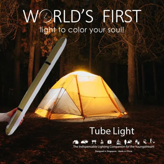 كشاف رحلات متنقل ليد قابل للنفخ والطي 4000 مللي أمبير Waterproof Inflatable Solar Tube Light