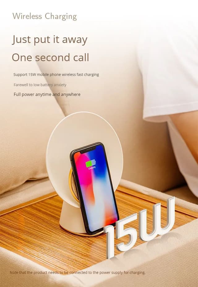 Moonlight Sensor Night Light With Wireless Charging BlueTooth Speaker Intelligent Home Alarm Clock