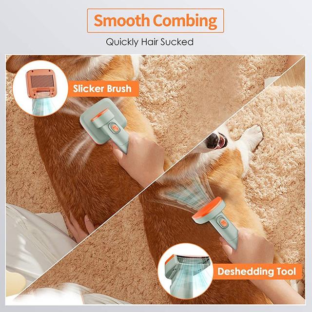 مكنسة كهربائية لتنظيف شعر الحيوانات مع مكينة حلاقة ومشط Molypet Dog Vacuum for Shedding Grooming Kit & Vacuum Suction - SW1hZ2U6MTQyMTMzMQ==