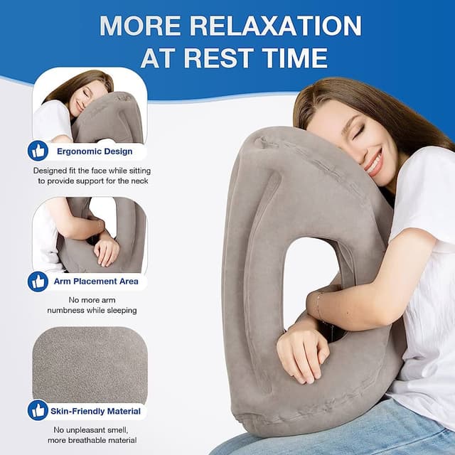 Inflatable Travel Pillow for Airplane Sleeping