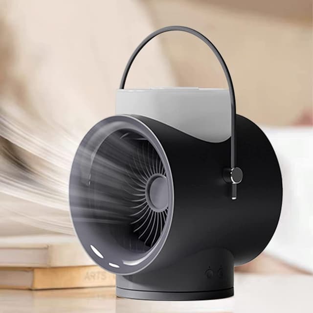 مروحة صغيرة متنقلة مع خزان ماء واضاءة مدمجة 4000 مللي أمبير Portable Wireless Fan Humidifier Diffuser
