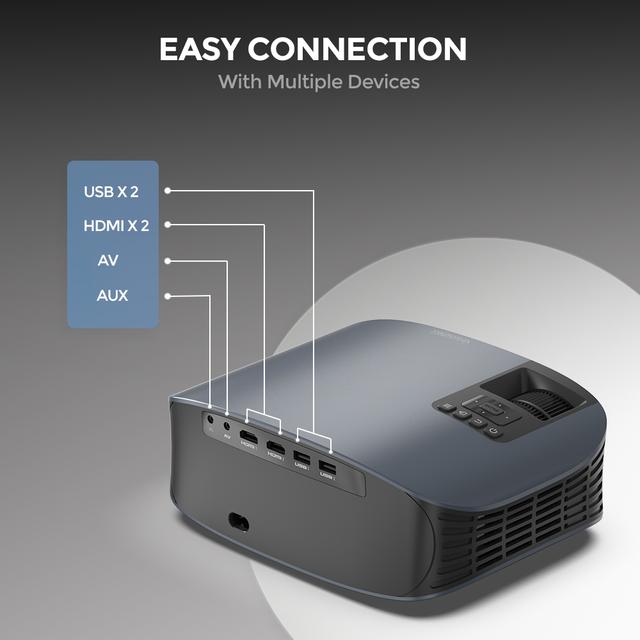 بروجكتر سمارت مع شاشة عرض 120 انش لون أسود من وونكت Wownect Android Projector - SW1hZ2U6MTQzNDk0NA==