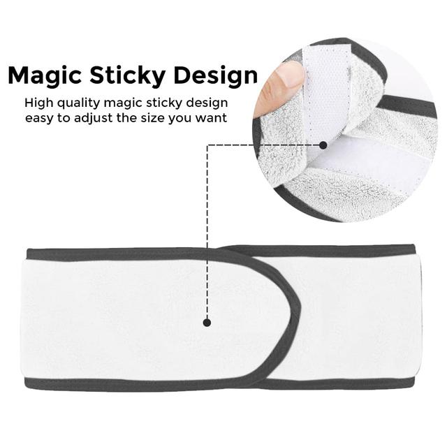 Wownect Makeup Cloth Reusable Microfiber Facial Headband Make up Hair Band [Soft Delicate Machine Washable] [3.1x24.8inch] StretchTowel for Sports Yoga Gym Band - White - SW1hZ2U6MTQzMjUwMQ==