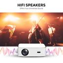 Wownect Smart Android Projector 500ANSI Lumens | Auto Focus | Native 1080P Portable Outdoor Movie Projector 4K Support | Android 9.0 TV Download Apps Bluetooth WiFi Home Theater Video Projector- White - SW1hZ2U6MTQzNDkyMw==