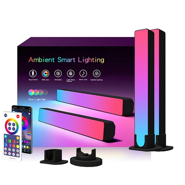 Wownect Smart LED Light Bar, RGB Ambiance Backlight with 12 Scene Modes and Music Modes, Desktop Music Bluetooth Light Smart APP Control Music Slide Floor Lamp for Gaming, PC, TV, Room Décor - SW1hZ2U6MTQzNzAzOA==