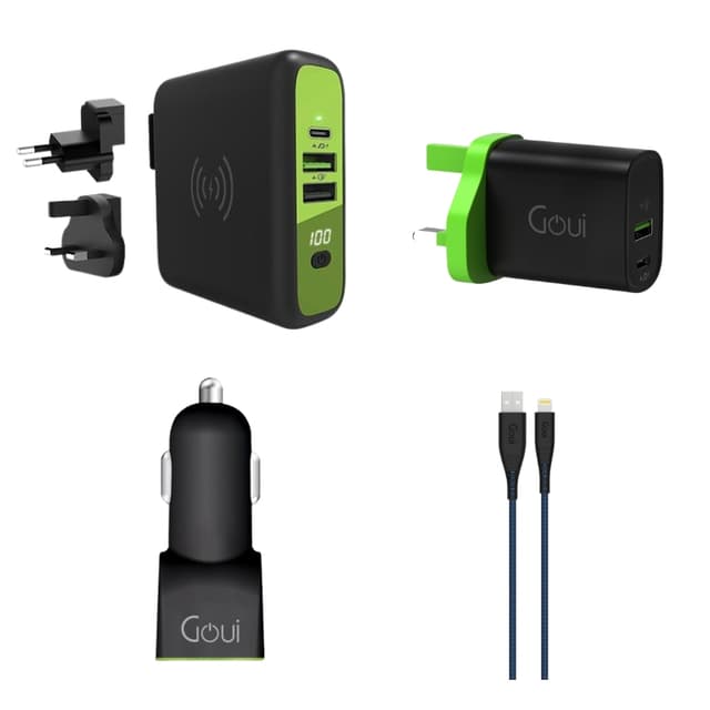 عرض شواحن قوي 1 شاحن جداري باور بانك 8000 مللي أمبير 1 عرض شاحن قوي مع كيبل 1 شاحن سيارة Goui Wall Chargers And Car Charger With Cable