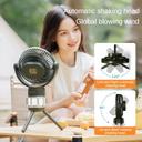 مروحة صغيرة متنقلة للتخييم مع اضاءة مدمجة وريموت 10000 مللي أمبير Remote Control Camping Electric Portable Fan