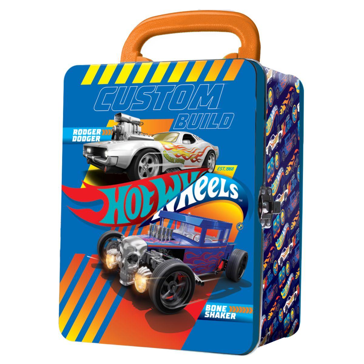 حقيبة تخزين سيارات هوت ويلز أزرق 18 قطعة Hot Wheels Metal Car Storage Case Blue