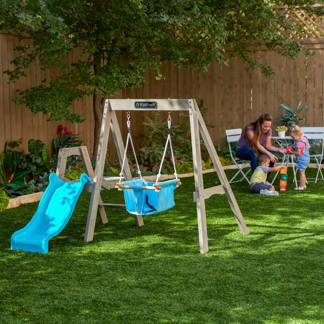 العاب اطفال خارجية زحليقة مع مرجيحة كيد كرافت Kidkraft Swing With Slide First Play Outdoor Playset