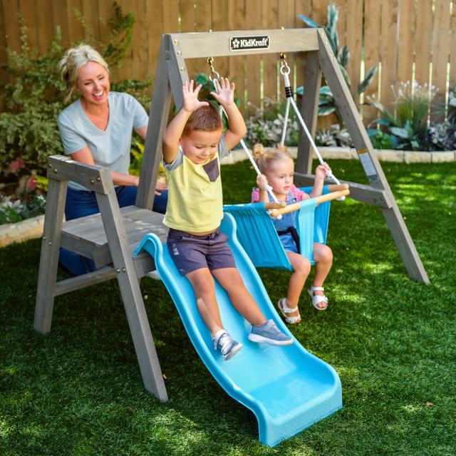 العاب اطفال خارجية زحليقة مع مرجيحة كيد كرافت Kidkraft Swing With Slide First Play Outdoor Playset