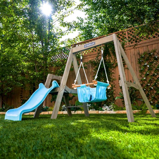 العاب اطفال خارجية زحليقة مع مرجيحة كيد كرافت Kidkraft Swing With Slide First Play Outdoor Playset