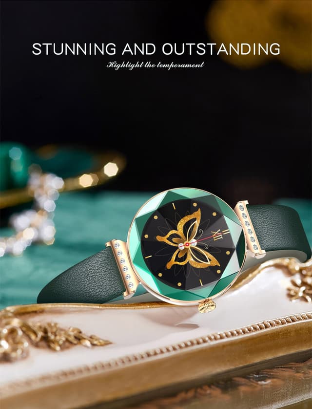 ساعة يد ذكية نسائية جرين سواروفسكي Green lion Swarovski Smart Watch For Women